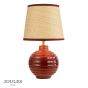 Joules Montacute Twin Pack Table Lamp Red Ceramic and Matt Antique Brass With Shade