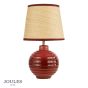 Joules Montacute Twin Pack Table Lamp Red Ceramic and Matt Antique Brass With Shade
