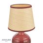 Joules Montacute Twin Pack Table Lamp Red Ceramic and Matt Antique Brass With Shade