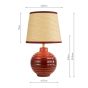Joules Montacute Twin Pack Table Lamp Red Ceramic and Matt Antique Brass With Shade