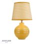 Joules Montacute Twin Pack Table Lamp Yellow Ceramic and Matt Antique Brass With Shade