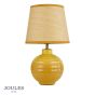 Joules Montacute Twin Pack Table Lamp Yellow Ceramic and Matt Antique Brass With Shade