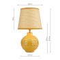 Joules Montacute Twin Pack Table Lamp Yellow Ceramic and Matt Antique Brass With Shade