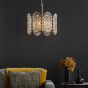 Porthos 8 Light Pendant Antique Brass and Glass