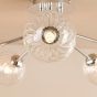 Poyen 5 Light Semi-Flush Polished Chrome and Ribbed Glass