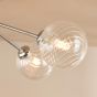 Poyen 5 Light Semi-Flush Polished Chrome and Ribbed Glass
