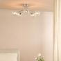 Poyen 5 Light Semi-Flush Polished Chrome and Ribbed Glass