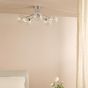Poyen 5 Light Semi-Flush Polished Chrome and Ribbed Glass