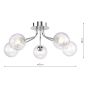 Poyen 5 Light Semi-Flush Polished Chrome and Ribbed Glass