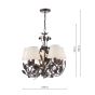 Priscilla 5 Light Pendant Matt Black With Shade