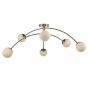 Puglia 6 Light Semi Flush Antique Brass Opal Glass
