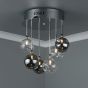 Quinn 6 Light Semi Flush Polished Chrome With Smoked & Clear Glass