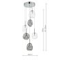 Quinn 6 Light Cluster Pendant Smoked & Clear Glass