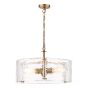 Ravis 3 Light Pendant Antique Bronze and Textured Glass