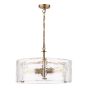 Ravis 3 Light Pendant Antique Bronze and Textured Glass
