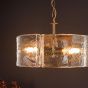 Ravis 3 Light Pendant Antique Bronze and Textured Glass