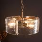 Ravis 3 Light Pendant Antique Bronze and Textured Glass