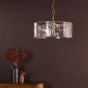 Ravis 3 Light Pendant Antique Bronze and Textured Glass