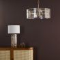 Ravis 3 Light Pendant Antique Bronze and Textured Glass