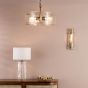 Ravis Wall Light Antique Bronze and Textured Glass