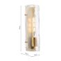 Ravis Wall Light Antique Bronze and Textured Glass