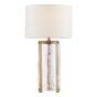 Ravis Table Lamp Antique Bronze and Textured Glass With Shade