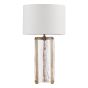 Ravis Table Lamp Antique Bronze and Textured Glass With Shade