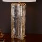 Ravis Table Lamp Antique Bronze and Textured Glass With Shade
