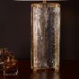 Ravis Table Lamp Antique Bronze and Textured Glass With Shade