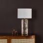 Ravis Table Lamp Antique Bronze and Textured Glass With Shade