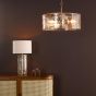 Ravis Table Lamp Antique Bronze and Textured Glass With Shade