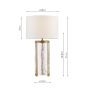 Ravis Table Lamp Antique Bronze and Textured Glass With Shade