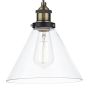 Ray 1 Light Pendant Antique Brass Clear
