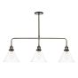 Ray 3 Light Bar Pendant Antique Brass Clear