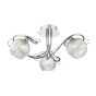 Rehan 3 Light Semi-Flush Polished Chrome and Ribbed Glass