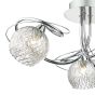 Rehan 3 Light Semi-Flush Polished Chrome and Ribbed Glass