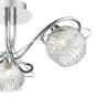 Rehan 3 Light Semi-Flush Polished Chrome and Ribbed Glass