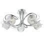 Rehan 5 Light Semi-Flush Polished Chrome and Ribbed Glass