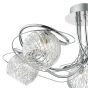 Rehan 5 Light Semi-Flush Polished Chrome and Ribbed Glass