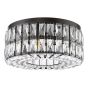 Relena 4 Light Flush Matt Black and Crystal