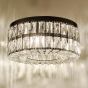 Relena 4 Light Flush Matt Black and Crystal