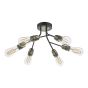 Remy 6 Light Semi Flush Black & Antique Brass