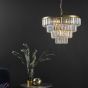 Rhapsody 6 Light Chandelier Crystal and Natural Brass