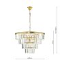 Rhapsody 6 Light Chandelier Crystal and Natural Brass