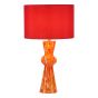 Rheneas Table Lamp Red Glass With Shade
