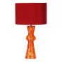 Rheneas Table Lamp Red Glass With Shade