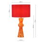 Rheneas Table Lamp Red Glass With Shade