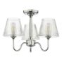 Rimaz 3 Light Bathroom Semi Flush Polished Chrome and Ribbed Glass IP44