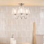 Rimaz 3 Light Bathroom Semi Flush Polished Chrome and Ribbed Glass IP44