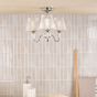 Rimaz 3 Light Bathroom Semi Flush Polished Chrome and Ribbed Glass IP44
